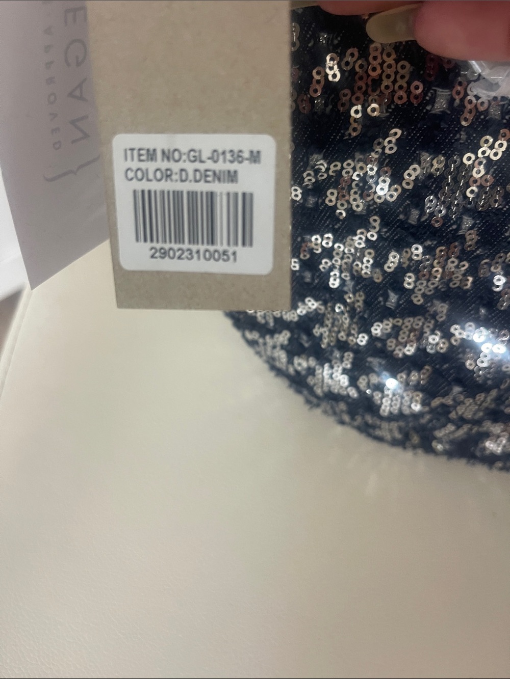 Sequin Shoulder Hobo Bag - Navy Sparkle - Picture 4 of 7
